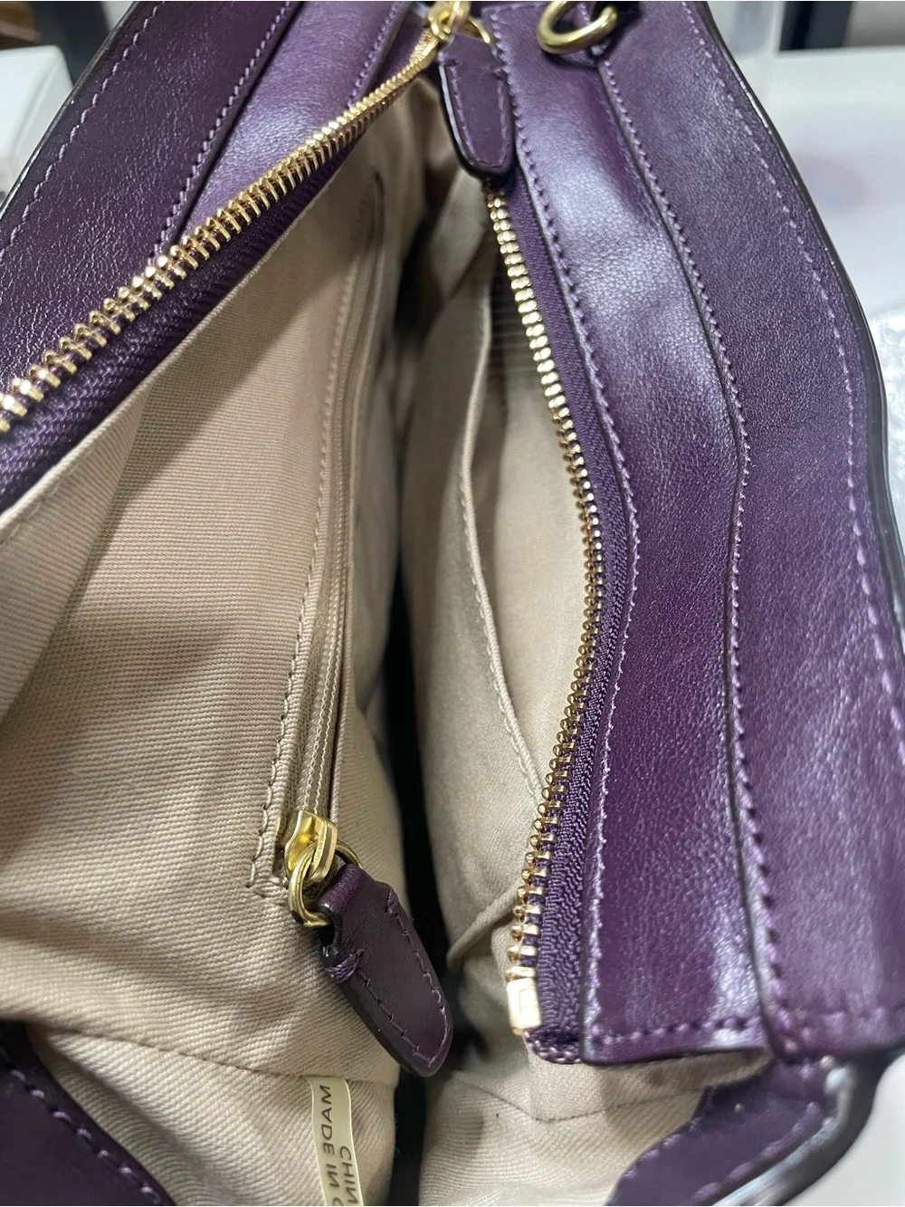 COACH Legacy Mini Tanner Purple Leather Crossbody Satchel Bag #48894